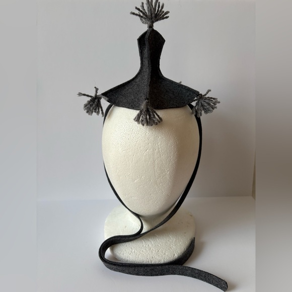 Handmade Accessories - Handmade Gray wool felt fascinator hat